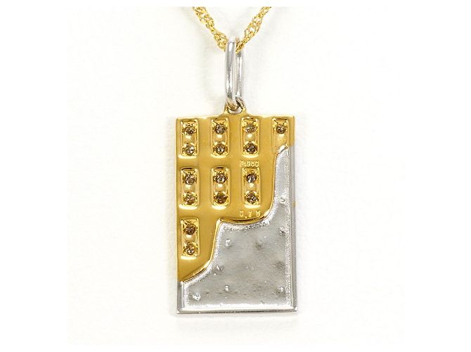 Autre Marque Collana in oro giallo 18K con diamante marrone D'oro - vista 3