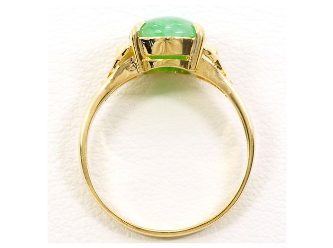Autre Marque 18K Gelbgold-Ring mit Jade Golden - Ansicht 2