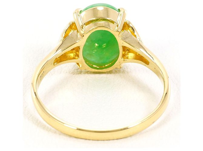 Autre Marque 18K Gelbgold-Ring mit Jade Golden - Ansicht 3