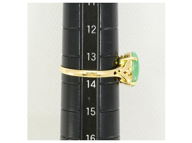 Autre Marque 18K Gelbgold-Ring mit Jade Golden - Ansicht 6