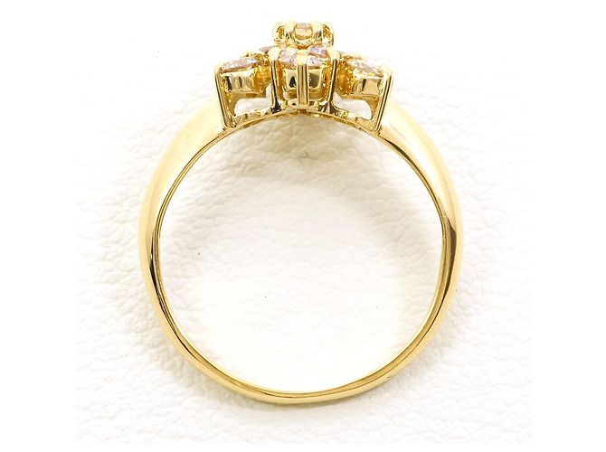 Autre Marque 18K Gelbgold-Ring mit braunem Diamanten Golden - Ansicht 2