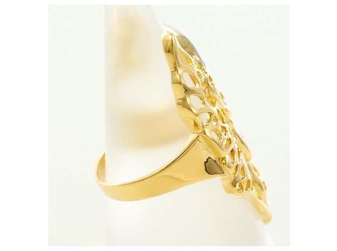 Autre Marque 18K Gelbgold- und Platinring mit Diamant Golden - Ansicht 3