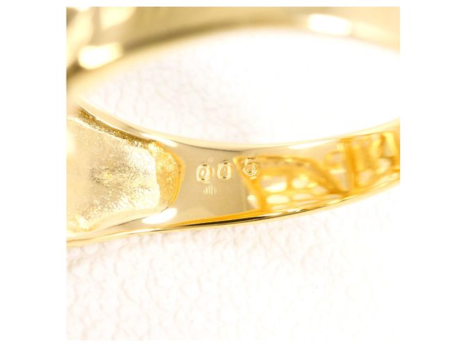 Autre Marque 18K Gelbgold- und Platinring mit Diamant Golden - Ansicht 7