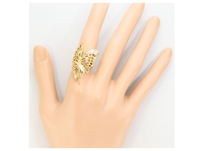 Autre Marque 18K Gelbgold- und Platinring mit Diamant Golden - Ansicht 8