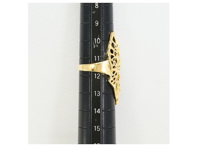 Autre Marque 18K Gelbgold- und Platinring mit Diamant Golden - Ansicht 9