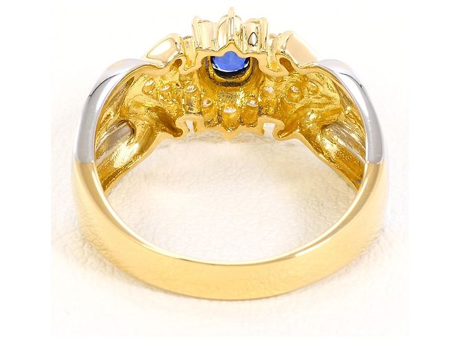 Autre Marque Anello a fascia elegante in platino e oro giallo D'oro - vista 4