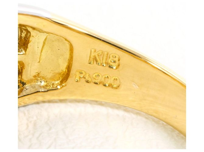 Autre Marque Anello a fascia elegante in platino e oro giallo D'oro - vista 5