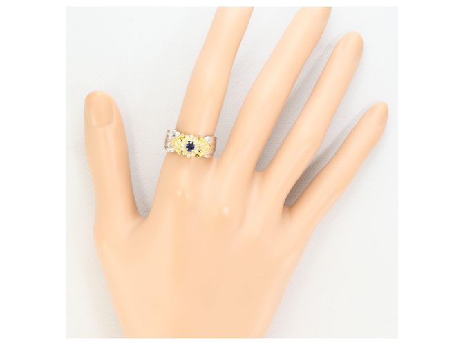 Autre Marque Anello a fascia elegante in platino e oro giallo D'oro - vista 6