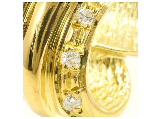 Autre Marque 18K Yellow Gold Band Ring with Diamond Golden - view 2