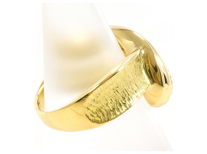 Autre Marque 18K Yellow Gold Band Ring with Diamond Golden - view 3