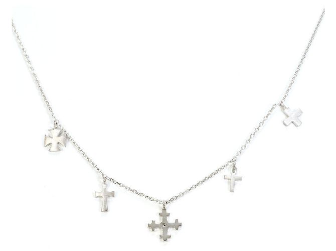 Autre Marque Collana in oro bianco 18K con diamante verde D'oro - vista 3