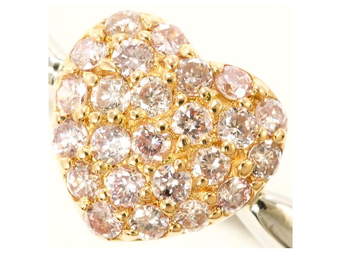Autre Marque PT900 Platin- und Roségold-Ring mit Diamant Pink Golden - Ansicht 2
