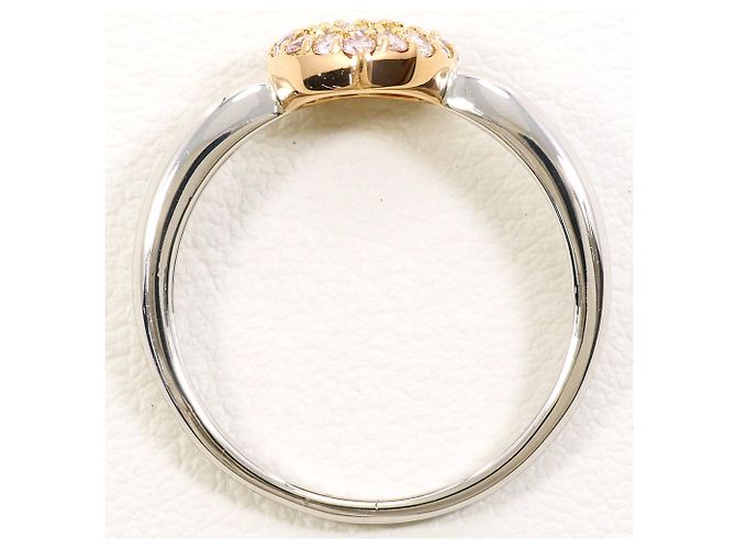 Autre Marque PT900 Platin- und Roségold-Ring mit Diamant Pink Golden - Ansicht 3