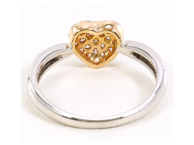 Autre Marque PT900 Platin- und Roségold-Ring mit Diamant Pink Golden - Ansicht 4