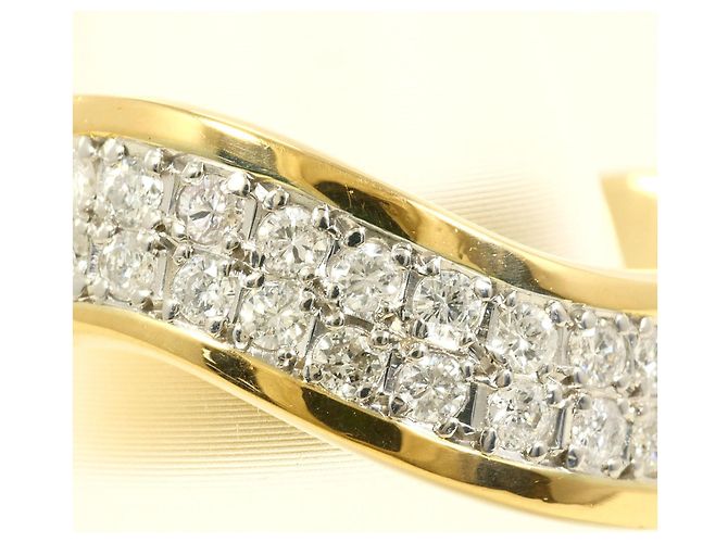 Autre Marque Platin- und Gelbgold-Diamantring Golden - Ansicht 2