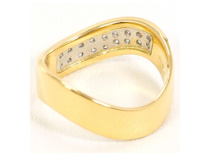 Autre Marque Platin- und Gelbgold-Diamantring Golden - Ansicht 4