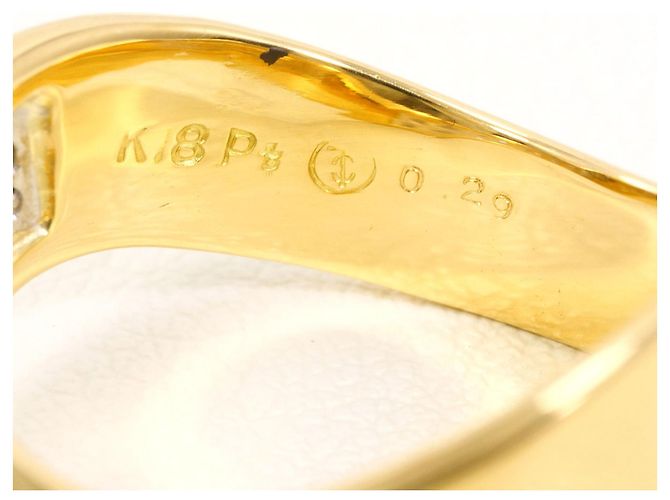 Autre Marque Platin- und Gelbgold-Diamantring Golden - Ansicht 5