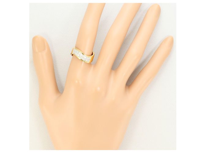 Autre Marque Platin- und Gelbgold-Diamantring Golden - Ansicht 6