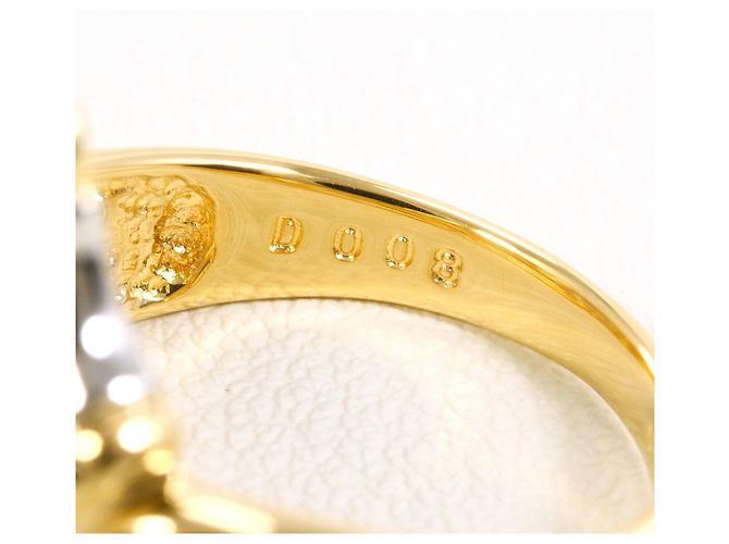 Autre Marque Platin- und Gelbgold-Ring mit Diamant Golden - Ansicht 6