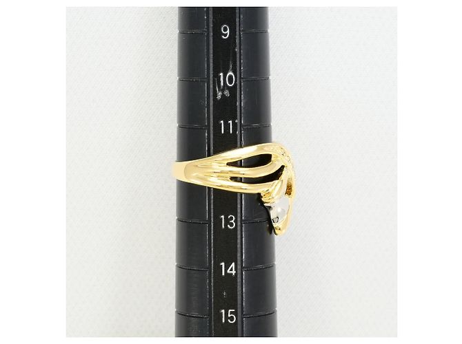 Autre Marque Platin- und Gelbgold-Ring mit Diamant Golden - Ansicht 8