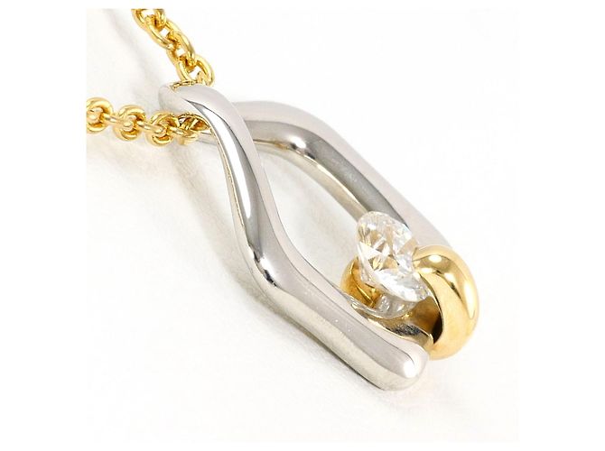Autre Marque Elegante collana in platino e oro giallo D'oro - vista 2