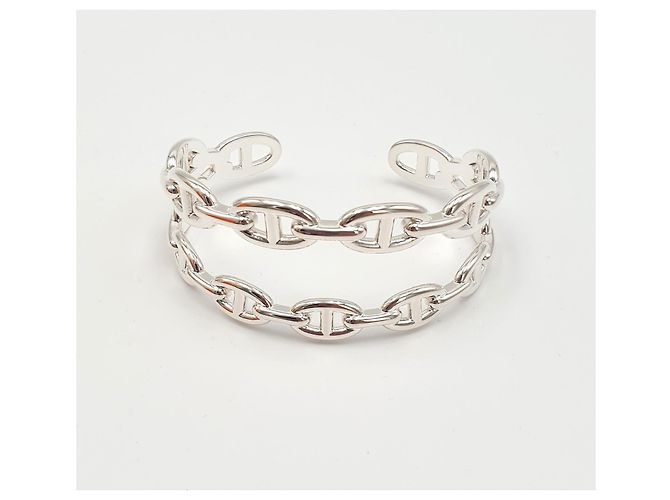 Hermès Bracciale doppio Chaine d'Ancre Enchaînée in argento LG - vista 2