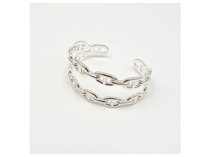 Hermès Bracciale doppio Chaine d'Ancre Enchaînée in argento LG - vista 4
