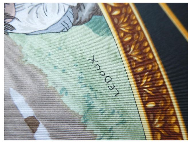 Hermès Lenço de seda "Les Trois Mousquetaires" Preto Multicor - vista 13