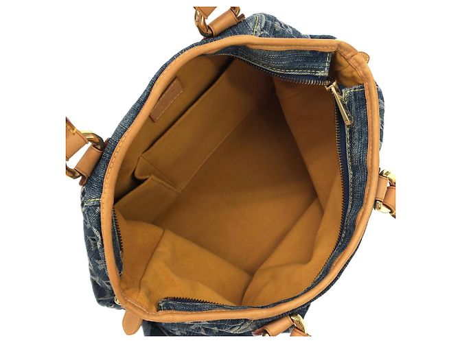 Borsa Louis Vuitton Monogram Denim Neo Cabby MM Blu - vista 9
