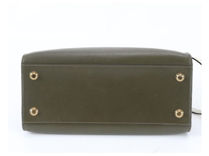 Louis Vuitton City Steamer MM Lederhandtasche Schwarz Weiß Grün Khaki - Ansicht 5