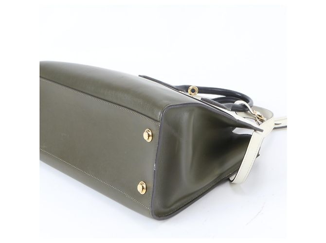 Louis Vuitton City Steamer MM Lederhandtasche Schwarz Weiß Grün Khaki - Ansicht 6