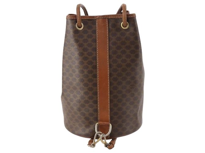 Céline Celine Vintage Macadam Canvas and Leather Marrone - vista 2