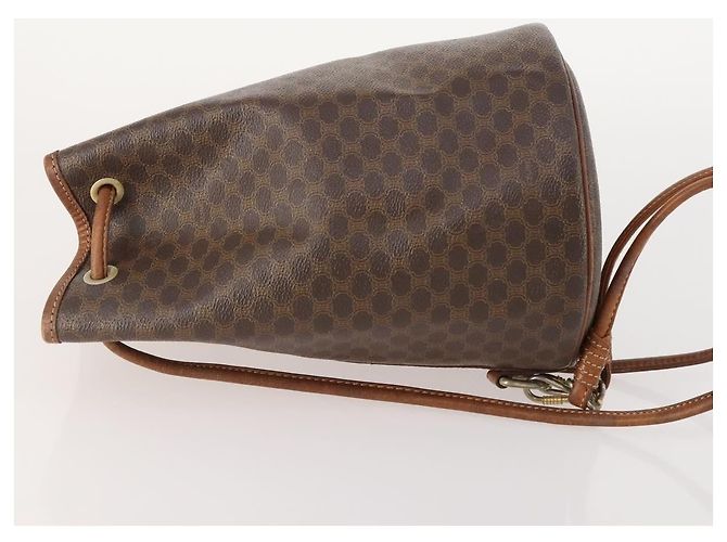 Céline Celine Vintage Macadam Canvas and Leather Marrone - vista 3