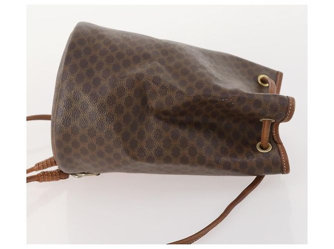 Céline Celine Vintage Macadam Canvas and Leather Marrone - vista 4