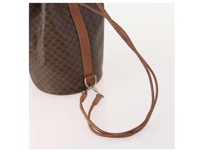 Céline Celine Vintage Macadam Canvas and Leather Marrone - vista 6