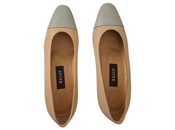 Bally Décolleté in Pelle Beige e Azzurro Chiaro Blu chiaro - vista 2