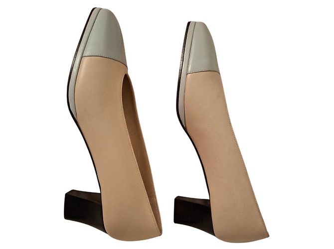 Bally Décolleté in Pelle Beige e Azzurro Chiaro Blu chiaro - vista 3