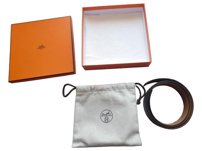 Hermès black leather belt Brown - view 2