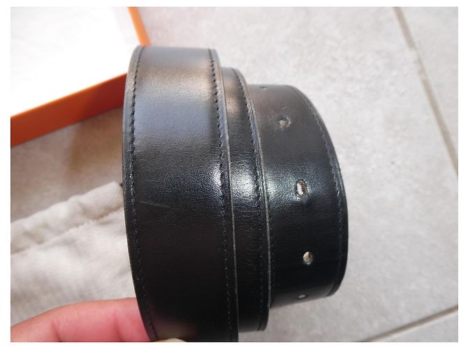 Hermès black leather belt Brown - view 3