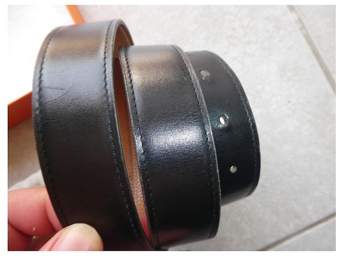 Hermès black leather belt Brown - view 4