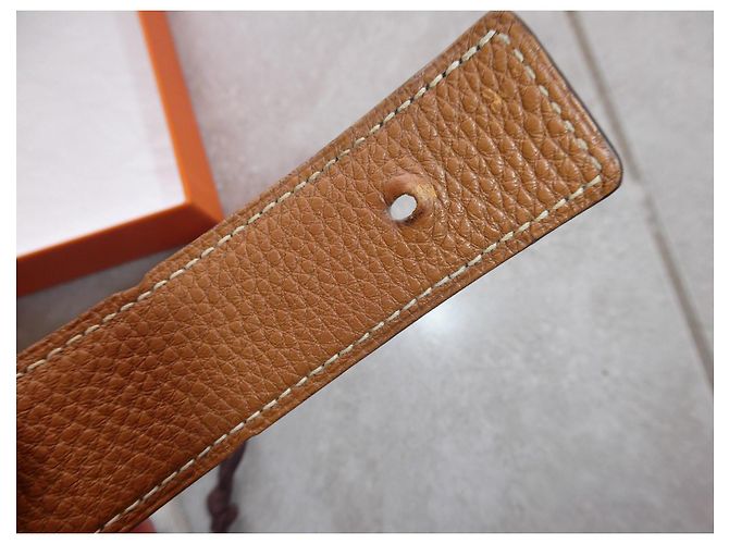 Hermès black leather belt Brown - view 8