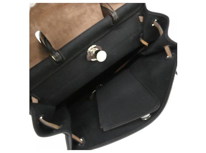 Hermès Borsa Hermes Herbag Zip MM Nero Damier ebene - vista 10