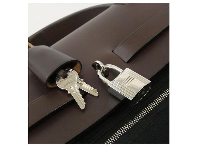 Hermès Borsa Hermes Herbag Zip MM Nero Damier ebene - vista 5