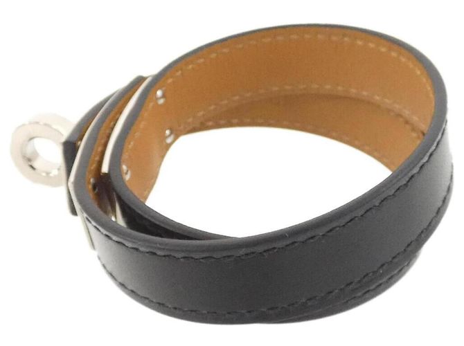 Hermès Hermes Kelly Double Tour Charm Armband Schwarz Silber - Ansicht 2