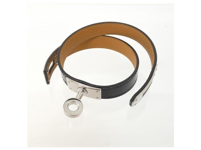 Hermès Hermes Kelly Double Tour Charm Armband Schwarz Silber - Ansicht 3