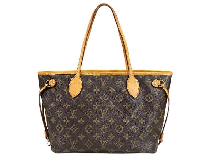 Borsa Tote Louis Vuitton Neverfull PM Monogram Marrone Monogramma - vista 3