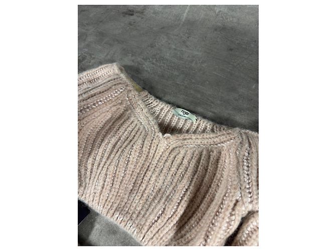 Fendi Strick-Set aus Pullover und Rock Beige - Ansicht 2