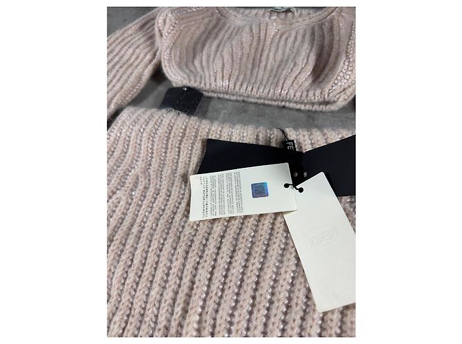 Fendi Strick-Set aus Pullover und Rock Beige - Ansicht 4