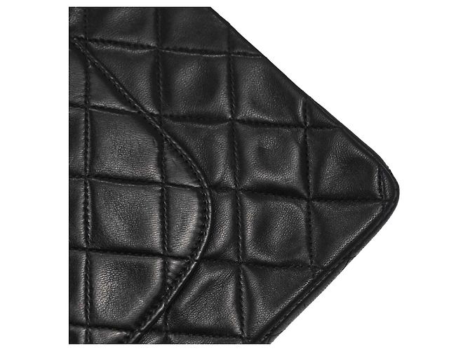 Chanel Timeless - Classic Double Flap Bag Leather medium Nero - vista 5