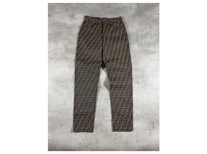 Jeans Fendi Zucca FF Monogram Castaño Monograma - vista 4